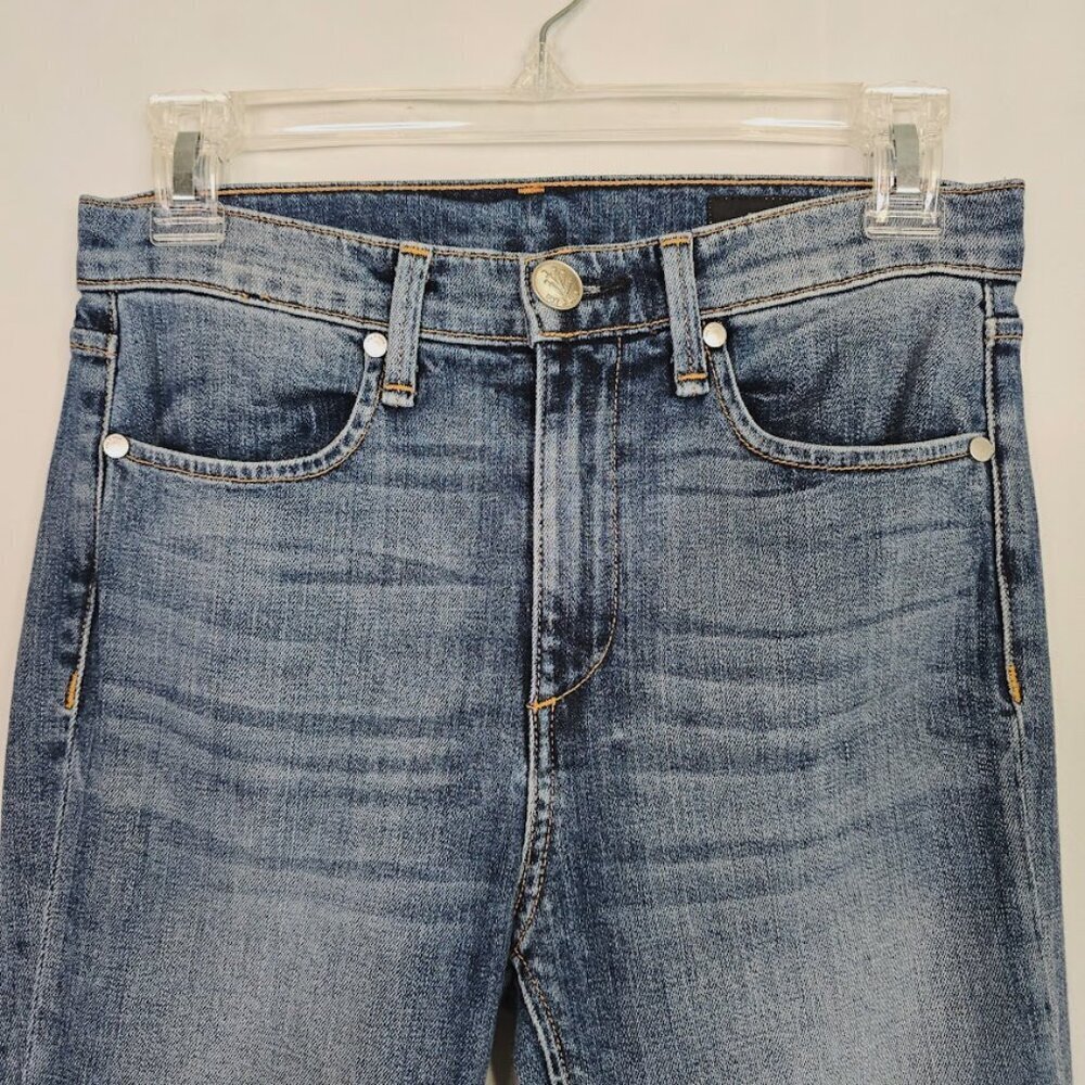 RAG & BONE Ankle Jeans BILBURY Med BLUE SILVER DIP size 25 Cigarette Leg Denim - Picture 6 of 8